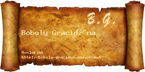 Boboly Graciána névjegykártya